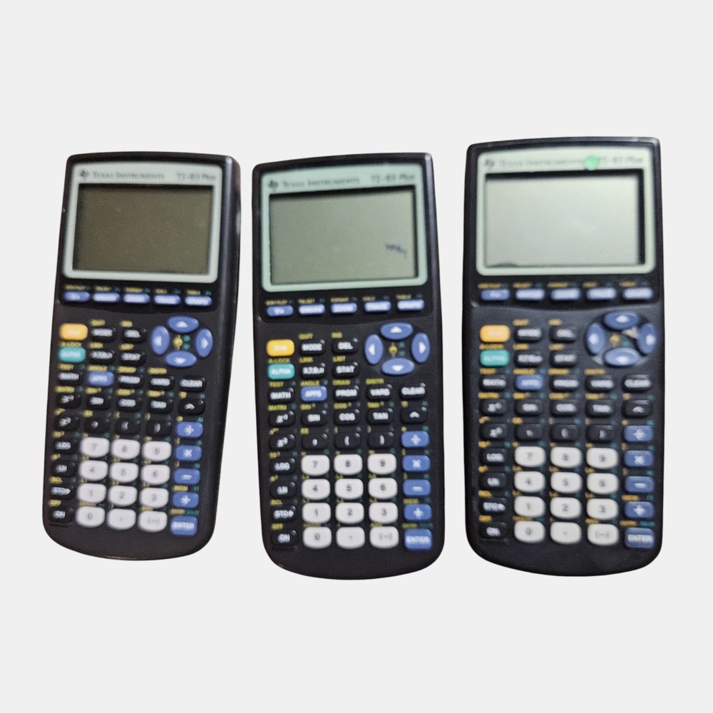 Lot of 3 Texas Instruments TI-83 Plus Graphing Calculator For Parts Only